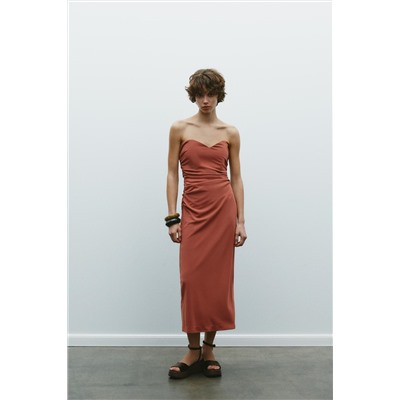 STRAPLESS MIDI DRESS