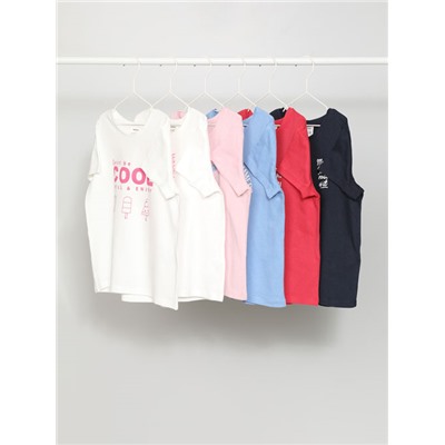 PACK OF 6 PLAIN AND PRINTED SHORT SLEEVE T-SHIRTS