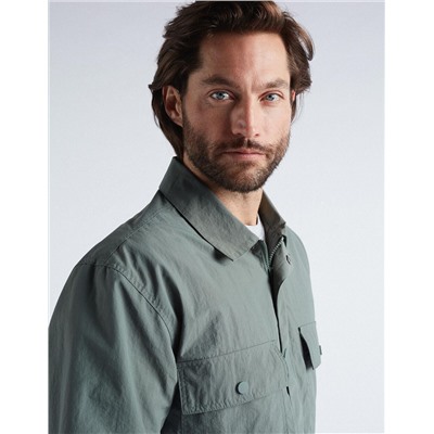 Reflector Technical Overshirt, Men, Dark Green