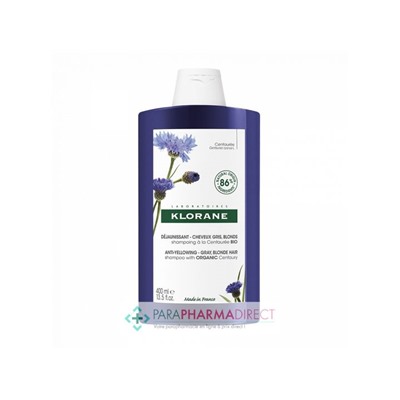 Klorane Centaurée Shampooing Déjaunissant Cheveux Gris-Blonds 400ml