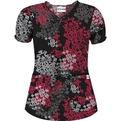 UA Exotica Black Keyhole Scrub Top