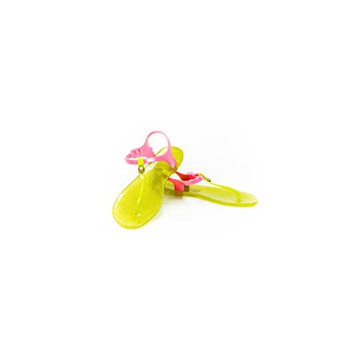 Сандалии Skull желто-малиновые с зеленым от  Zhoelala  / Zhoelala Skull yellow magenta green