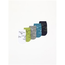 5-PACK OF DINOSAUR NO-SHOW SOCKS