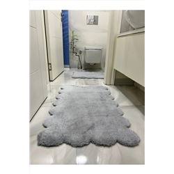 vescarpet station Lazer Kesim 2'li Banyo Paspası Peluş Halı ycy918