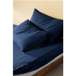 Manon King Size %100 Pamuk Ranforce Lastikli Çarşaf Takımı - Lacivert