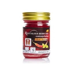 Красный разогревающий тайский бальзам с перцем чили и мятой от Green Herb 50 г / Green Herb CHILI MINT balm 50 g