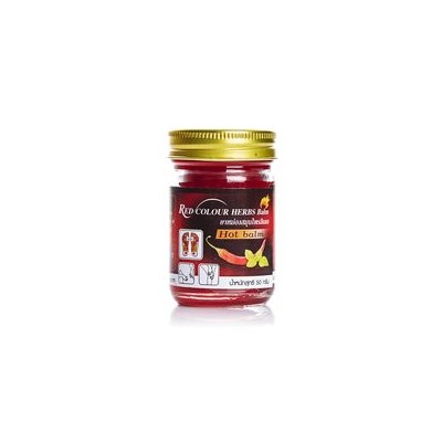 Красный разогревающий тайский бальзам с перцем чили и мятой от Green Herb 50 г / Green Herb CHILI MINT balm 50 g