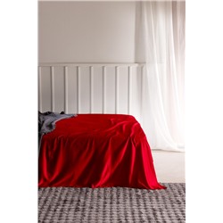 Ciel King Size %100 Pamuk Lastiksiz Saten Çarşaf - Kırmızı