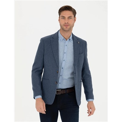 Koyu Mavi Slim Fit Ceket