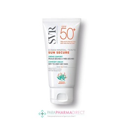 SVR Sun Secure SPF50+ Ecran Minéral Teinté Solaire Crème Confort Peaux Sèches à Très Sèches 50ml