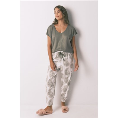 Camiseta holgada viscosa verde lurex