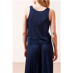 Top Brillante Azul marino