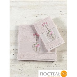 Набор махровых полотенец Diva Afrodita 2пр (50х90+70х140) Фонарь 100 % хлопок беж (73575)
