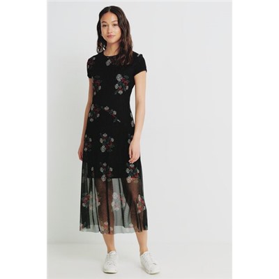 Vestido midi doble capa