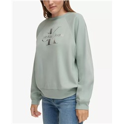 CALVIN KLEIN JEANS Women's Foil-Sliced Monogram Logo Sweatshirt