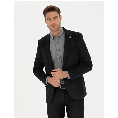 Antrasit Ekstra Slim Fit Spor Ceket