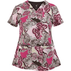 Med Couture MC² Scrubs All A Flutter Print Top