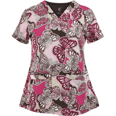 Med Couture MC² Scrubs All A Flutter Print Top