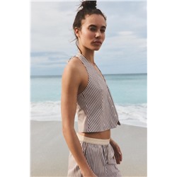 TOP CHALECO HALTER RAYAS