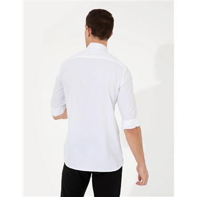 Beyaz Slim Fit Oxford Gömlek