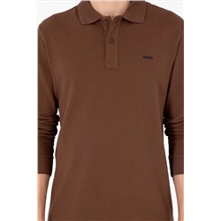 Erkek Kahverengi Basic Sweatshirt