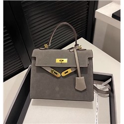 Красивая серая сумка из искусственного материала 👜