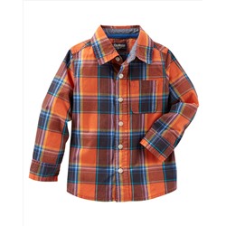 Plaid Button-Front Shirt