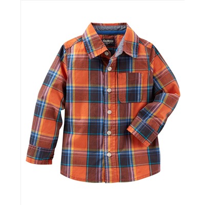 Plaid Button-Front Shirt