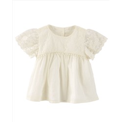 Lace Flutter-Sleeve Top