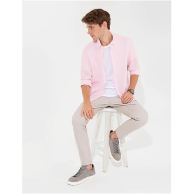 Pembe Regular Fit Uzun Kollu Gömlek