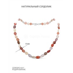 Колье из серебра с натуральным сердоликом родированное ОСД1-4009