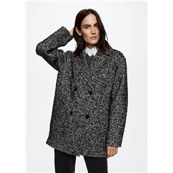 Abrigo jaspeado textura -  Mujer | MANGO OUTLET Melilla