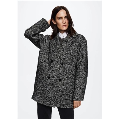 Abrigo jaspeado textura -  Mujer | MANGO OUTLET Melilla