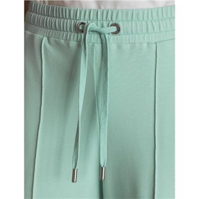 Прямые трикотажные брюки на резинке из футера двухнитки эластичные