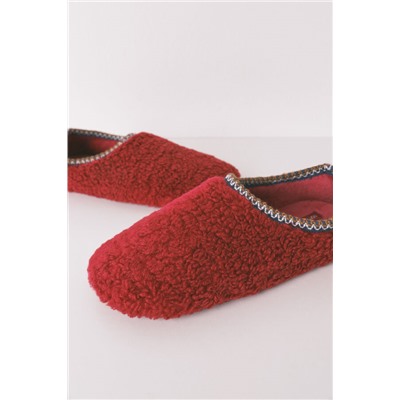 Zapatillas casa borreguito rojo