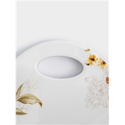 Подставка под горячее, 20х15 см, керамика/пробка, белая, Тыквы, Light pumpkin