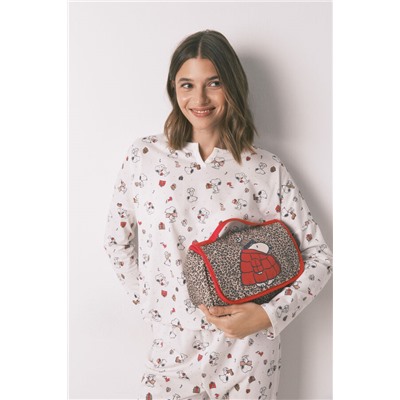 Neceser mediano percha animal print Snoopy