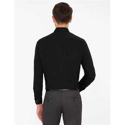 Siyah Regular Fit Uzun Kollu Gömlek