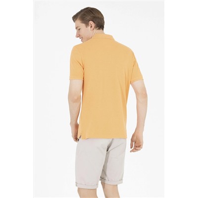 Erkek Turuncu Basic Polo Yaka Tişört