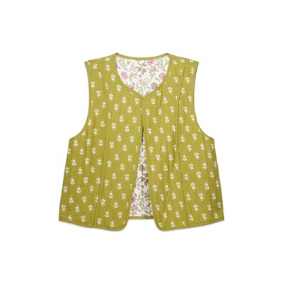 Chaleco reversible 100% algodón print floral