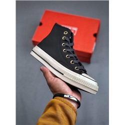 Новый зимний стиль с золотой пряжкой из кожи и меха версия Convers*e CHUCK 70 plus