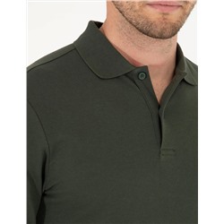 Koyu Yeşil Slim Fit Basic Sweatshirt