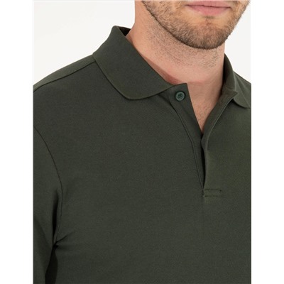 Koyu Yeşil Slim Fit Basic Sweatshirt