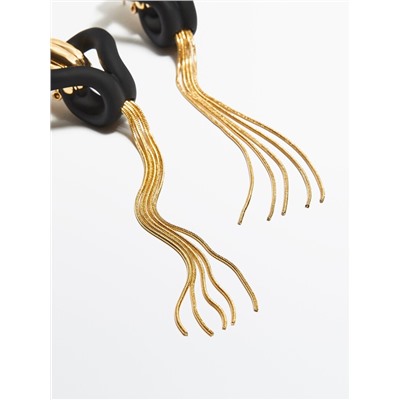 Pendientes largos cascada contraste -Studio