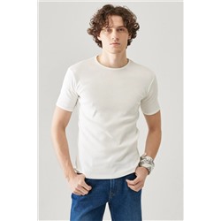 Lee, Regular Fit Normal Kesim Bisiklet Yaka Beyaz Erkek T-shirt