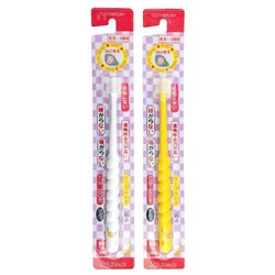 STB Higuchi BRUSH BABY 360do Детская зубная щетка с круговой щетиной с 0 до 3 лет, 1 шт, цвета: белый, желтый