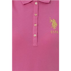 Kadın Pembe Polo Yaka Örme Elbise