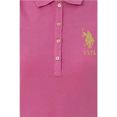 Kadın Pembe Polo Yaka Örme Elbise