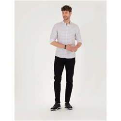 Antrasit Slim Fit Uzun Kollu Gömlek