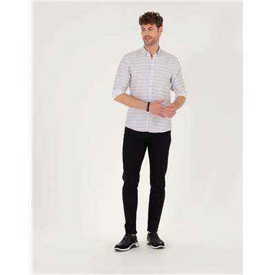 Antrasit Slim Fit Uzun Kollu Gömlek